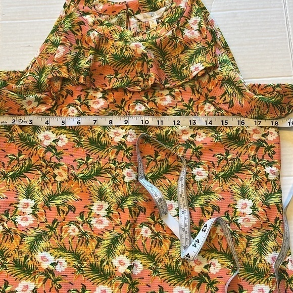 NWT-island Shores-M-multicolor Hawaiian halter, ruffle, sleeveless top/blouse. - Picture 8 of 10